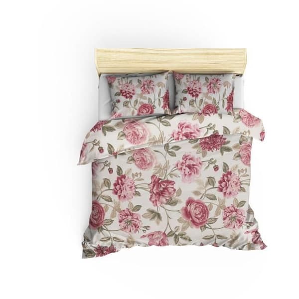 Bäddset - 1 påslakan 220 x 240 cm + 2 örngott 60 x 60 cm - 65% bomull, 35% polyester - Krämfärgad