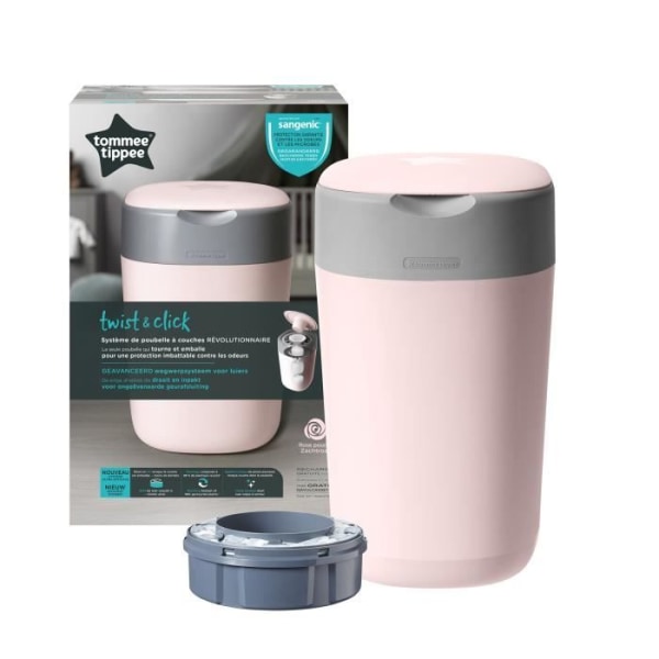 Tommee Tippee - Twist & Click Diaper Bin - Pink