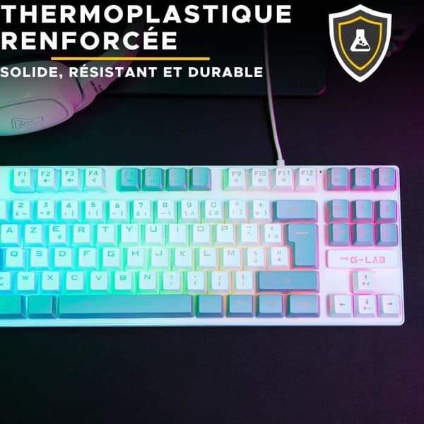 Speltangentbord - The G-Lab - KEYZ CESIUM - RGB - Vit & Grå - TKL