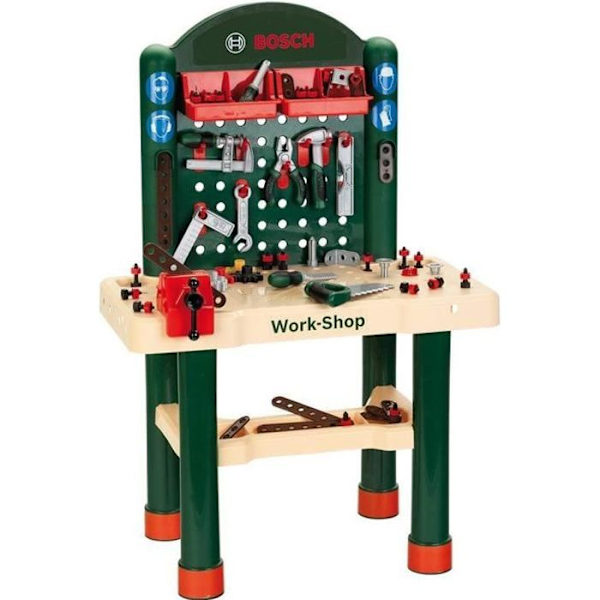 BOSCH - Arbetsbänk för barns arbetsbutik - 82 tillbehör