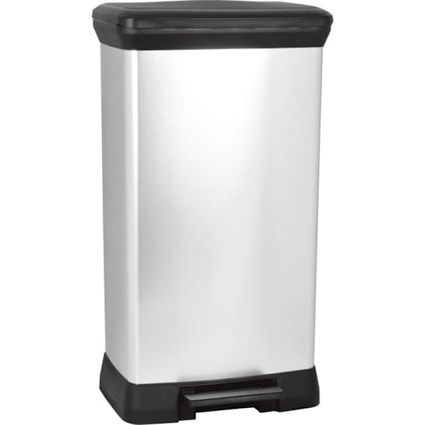 CURVER | 50L pedalfack, metalllook, återvunnen plast
