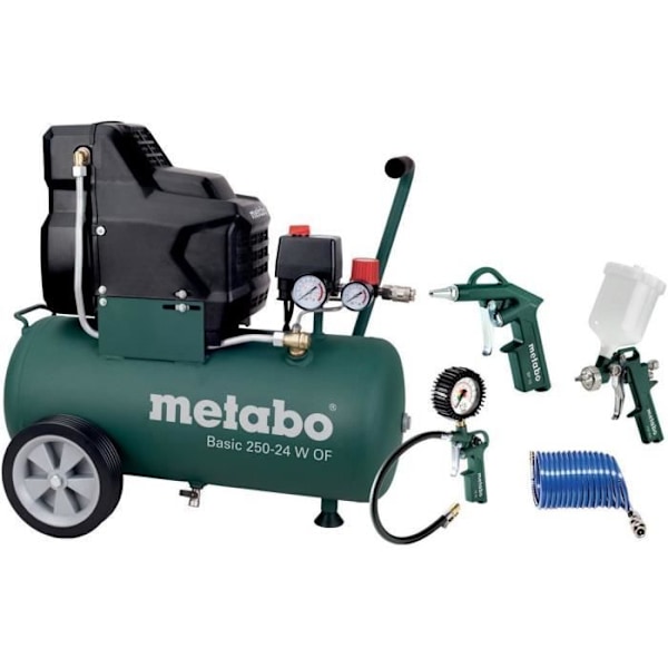LPZ 4 tryckluftsverktygssats - METABO - Basic 250-24 W OF - Gummerat handtag
