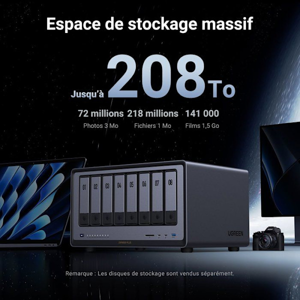 NAS-server - UGREEN - DXP8800 Plus - 8 fack - 8 GB