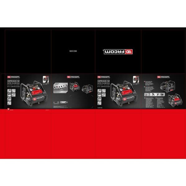 Kompressor - Horisontell - Facom - Tyst - 6 L - 1,6 HK - Tyst