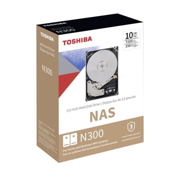 TOSHIBA - Intern hårddisk - N300 - 10TB - 7.200 rpm - 3.5 (HDWG11AEZSTA)