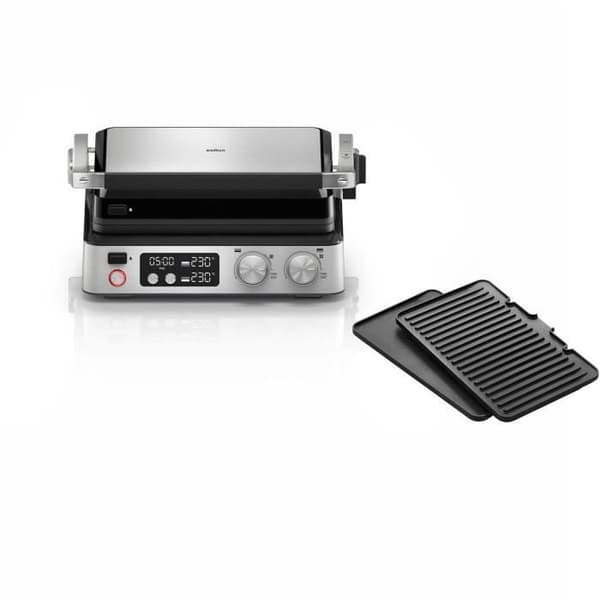 Multifunktionsgrill - BRAUN - Multigrill 7 - 2000 W - 3 värmelägen - Svart/Stål