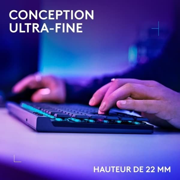 Logitech G515 LIGHTSPEED TKL profil trådlöst tangentbord utan numerisk knappsats (röd) - Svart