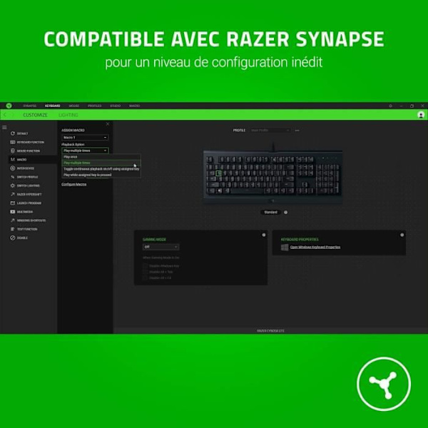 RAZER - RAZER ORNATA V2 Datortangentbord