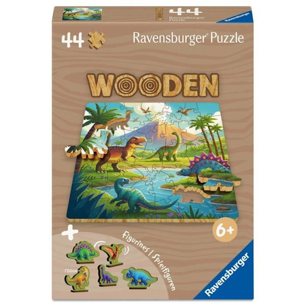 Dinosaurier - träpussel med 44 bitar