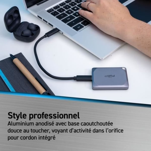 Extern SSD-hårddisk - CRUCIAL - X9 Pro - 4 TB - USB 3.2 Gen-2 2x2 - AES 256 bitar