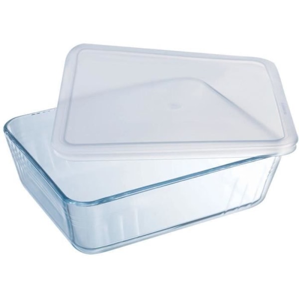 PYREX - 243P000 / 7046 - Rektangulär maträtt med lock - 25cm * 19 cm - Pyrex Cook & Freeze