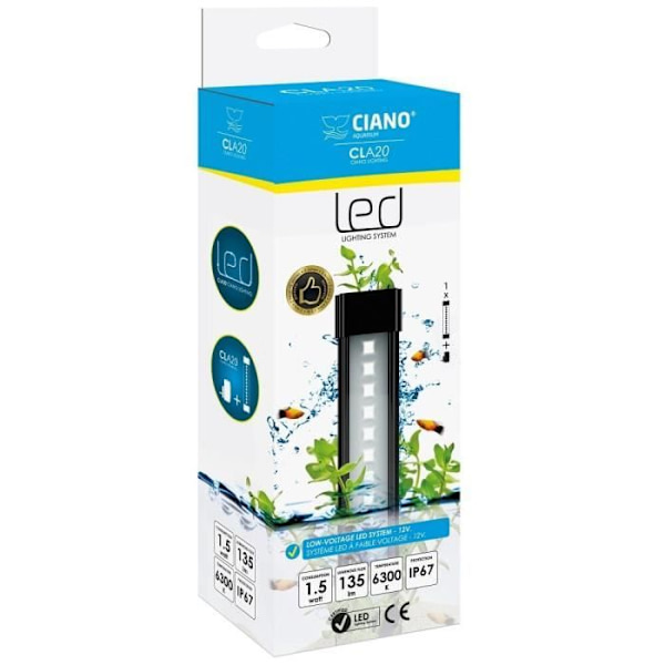 CIANO CLA60 PLANTS 8W led ramp + specialtransformator för växter för aqua 60 och aqua 80 CIANO