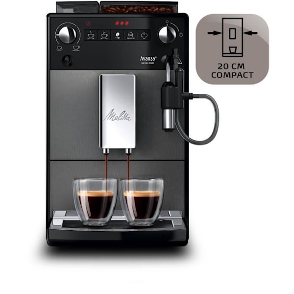 Kaffemaskin - MELITTA - Avanza F270-100 - 1,5 L vattentank - 250 g böntank - 1450 W - Titangrå