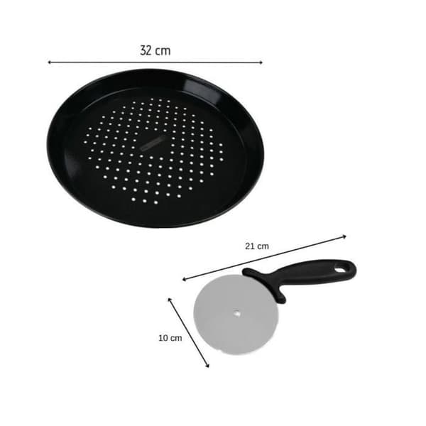 Perforerad pizzatallrik och hjulsats - FACKELMANN PROFESIONAL - 32 cm