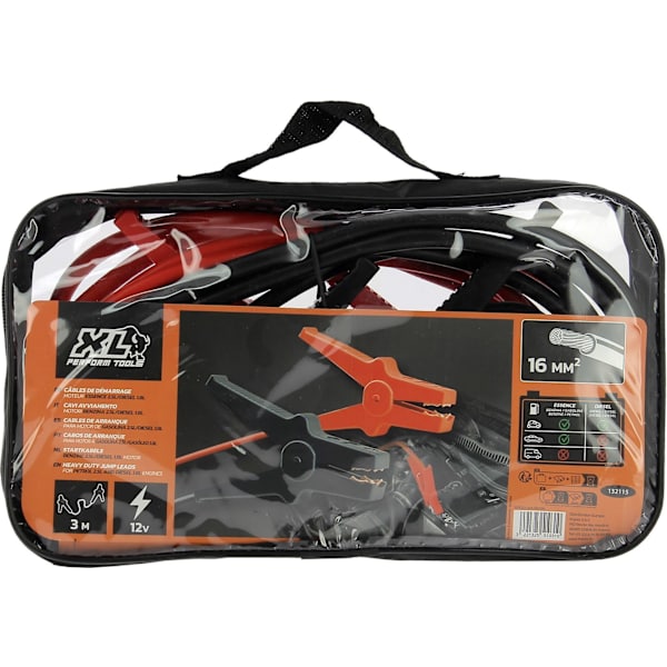 XL PERFORM TOOLS Startkablar - 2,5L bensinmotor - 16mm² x 3m
