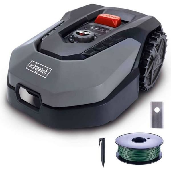 Scheppach RoboCut L500 ansluten robotgräsklippare 400m2 med laddstation | Upp till 400 m² | Regnsensor | WiFi & BT