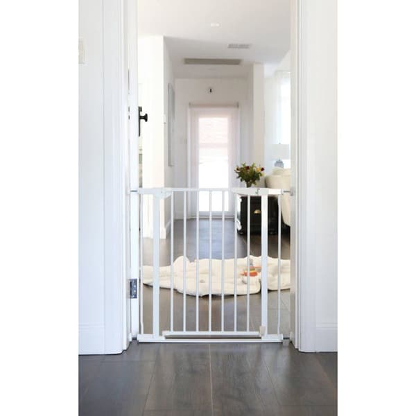 Säkerhetsgrind - DREAMBABY - Advance Auto-Close - Låg bas - Passar 75-81 cm, 76 cm höjd - Vit