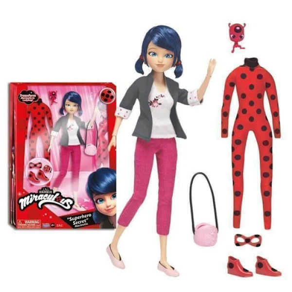 Miraculous Ladybug - Modedocka 26 cm och hennes två kläder