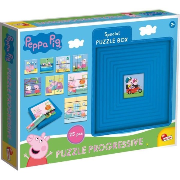 progressiva pussel - Peppa Pig - med självkoordinerande låda - LISCIANI