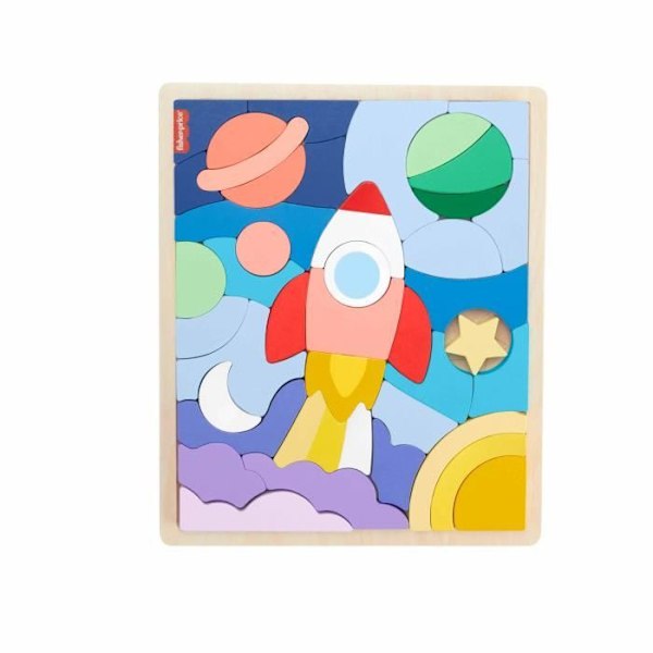 FISHER-PRICE Träpussel rymdpussel 42 bitar för små - Fisher-Price - HXY42