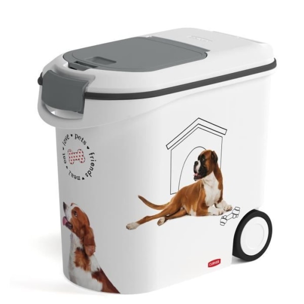 CURVER Love husdjur 12 kg matbehållare - Vit - För hund