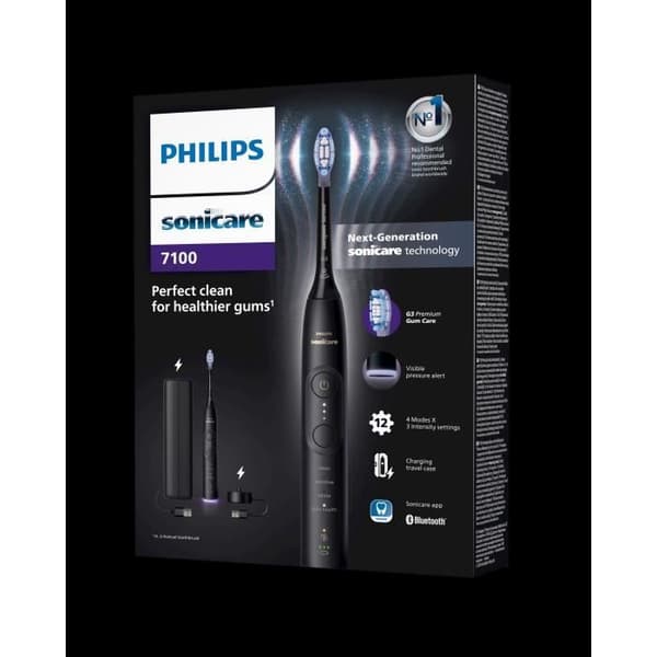 Tandborste - PHILIPS - HX7421/01 - Sonicare - 7100-serien - Svart - Elektrisk