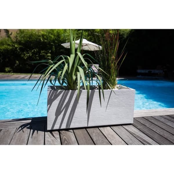 EDA Jardiniere Graphit - 99,5 x 39 x H 43 cm - 97,6 L - Vitkalkad