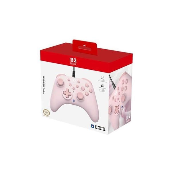 Gamepad - Nintendo Switch och Switch 2 - Trådbunden - Rosa - Horipad Turbo - Programmerbara knappar - Hori