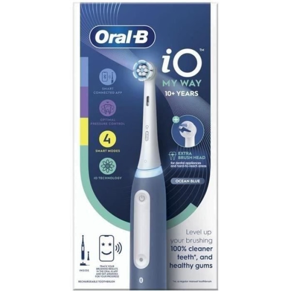 Elektrisk tandborste - ORAL-B - iO4 My Way - Blå - 3D oscillo-rotation/pulsering - Batteridriven