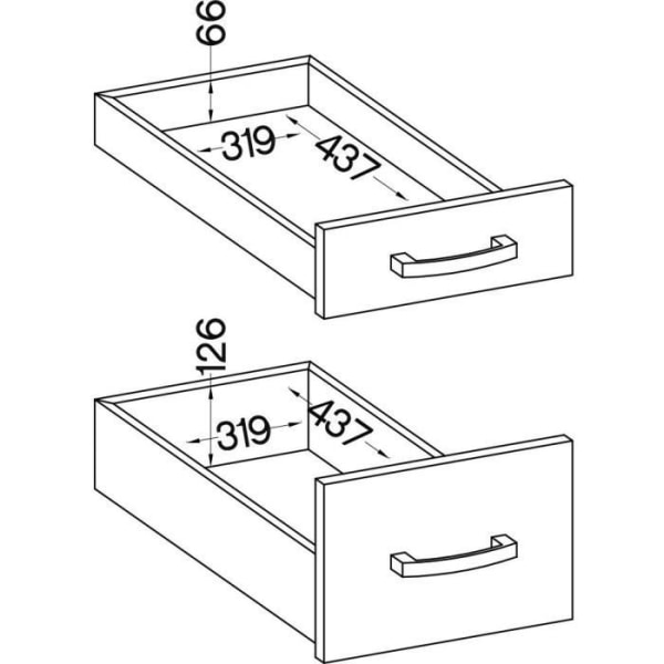Underskåp 4 lådor med bänkskiva - Mattgrå - L 40 x D 51,6 x H 85 cm - LASSEN