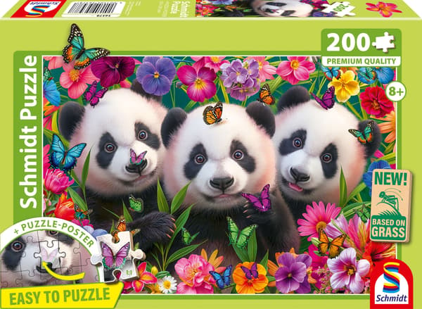 Pussel - SCHMIDT SPIELE - Panda Trio - 200 bitar - Från 8 år