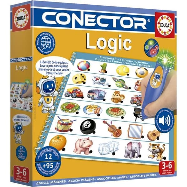 Conector Logic - Pedagogiskt spel - EDUCA - 90 frågor, 12 teman, bokformat - Från 3 år