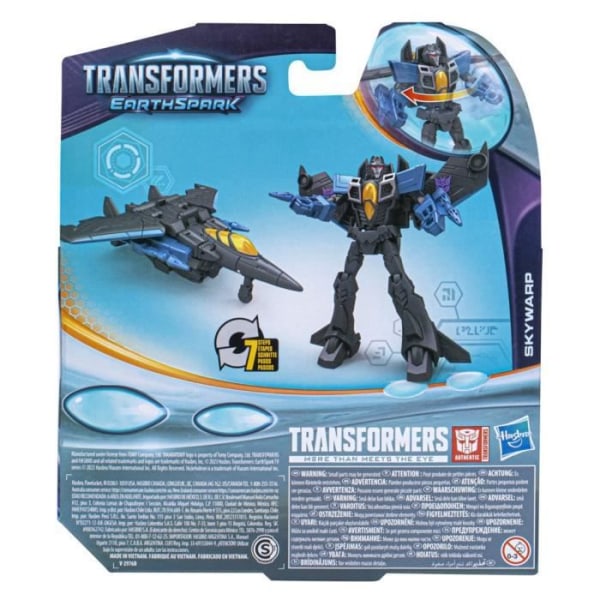 Transformers EarthSpark, 12,5 cm Skywarp Warrior Actionfigur, robotleksak för barn från 6 år och uppåt
