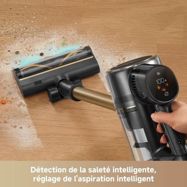 Mova S5 Sense - Sladdlös stickdammsugare - OptiInsight Multi-Surface Borste med trasselfri design - Smart justering