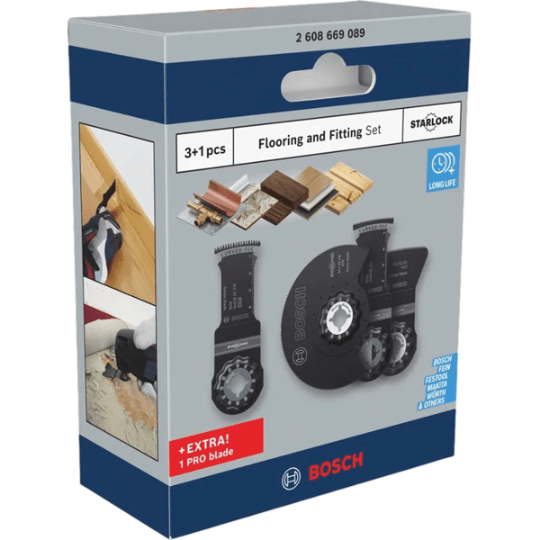 Set med 4 BOSCH PROFESSIONAL-klingor - Golv och montering - För oscillerande multifunktionsverktyg