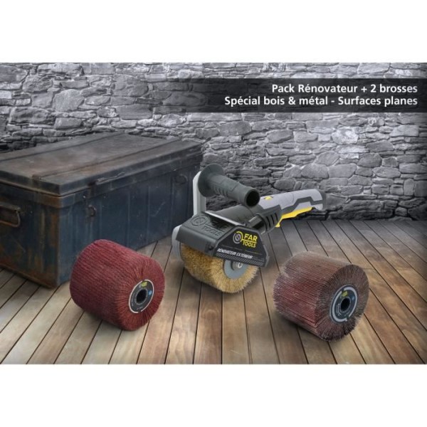 FARTOOLS Pack 615125: Renovator REX120C + klaffborste och syntetfiberborste - Special trä och metall - Platta ytor