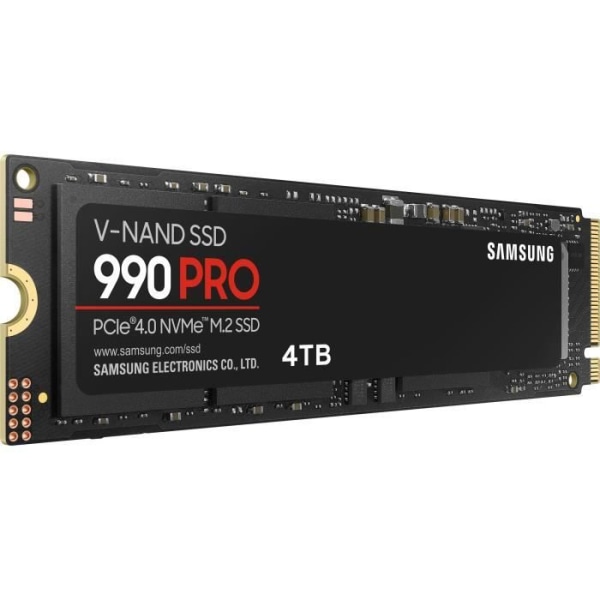 SAMSUNG - 990 PRO - Intern SSD - 4 TB - PCIe 4.0 - NVMe 2.0 - M2 2280 - Upp till 7450 MB/s (MZ-V9P4T0BW)
