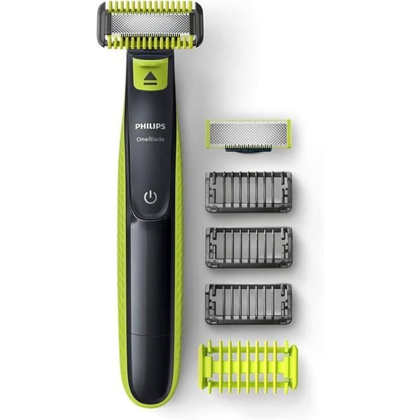 Elektrisk rakapparat - PHILIPS - OneBlade - Blad för två riktningar - Kammar ingår - 30 minuters batteritid