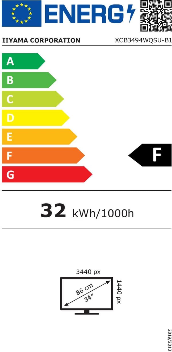 Böjd PC-skärm - IIYAMA - 34" - 120Hz - VA-panel - 0,4ms - PROLITE