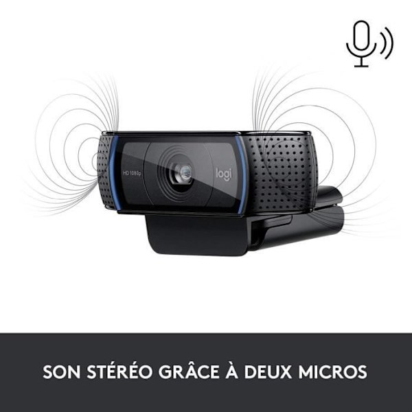 LOGITECH Webcam HD Pro C920 Refresh - Inbyggd mikrofon - Ideal FaceTime och Skype