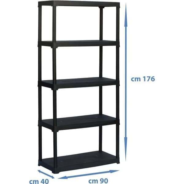 TOOD Hylla med 5 hyllplan mått h176x90x40