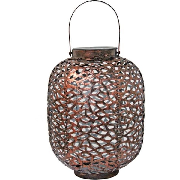 Solcellslykta - GALIX - G2002 - Kopparmetall - Vit LED 10 Lumen - H35 cm