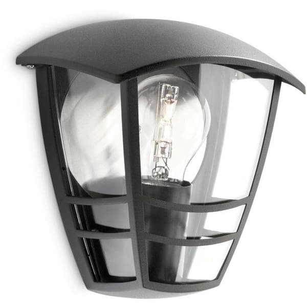 Utomhusvägglampa - PHILIPS - Creek - Svart - IP44 - E27