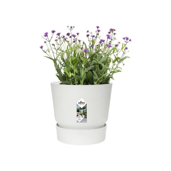 ELHO Rund blomkruka Greenville 30 - Utomhus - Ø 29,5 x H 27,8 cm - Vit