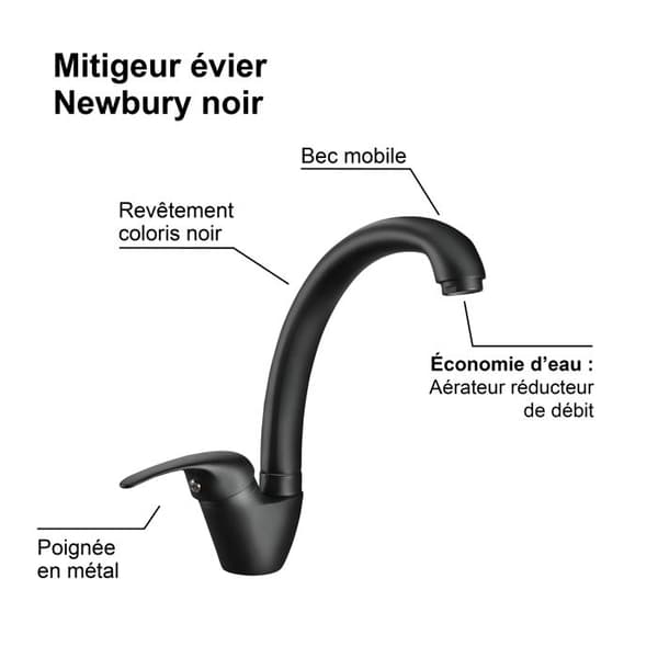 NEWBURY diskbänksblandare svart