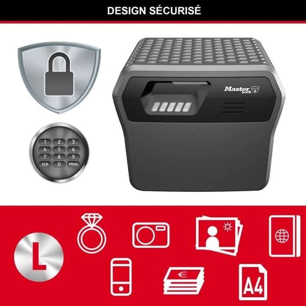 MASTER LOCK Säkerhetsfodral / Safe - Brandsäker och vattentät - Elektronisk kostym - 18,5L
