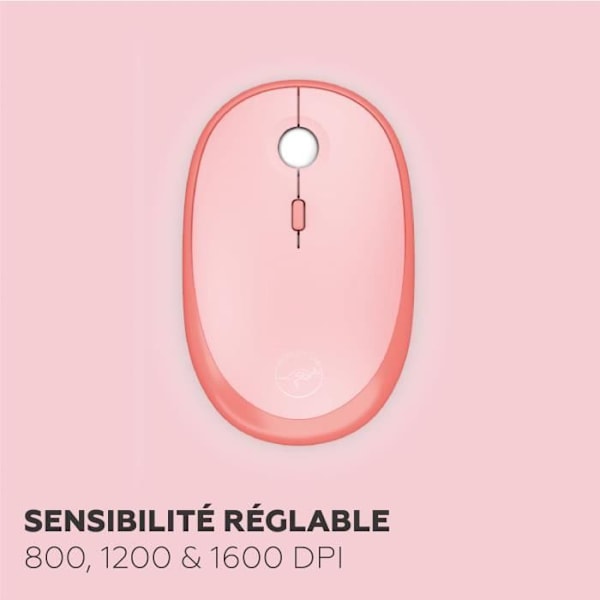 Trådlöst tangentbord + mus combo - MOBILITY LAB - Pure Color - Rosa - Ergonomisk design - Diskret skrivning