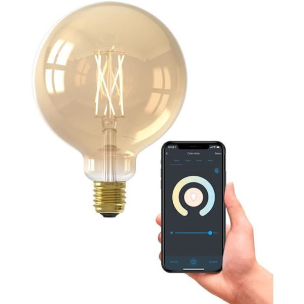 Anslutna glödlampor Calex LED Glödtråd ansluten Globe amber G125 E27