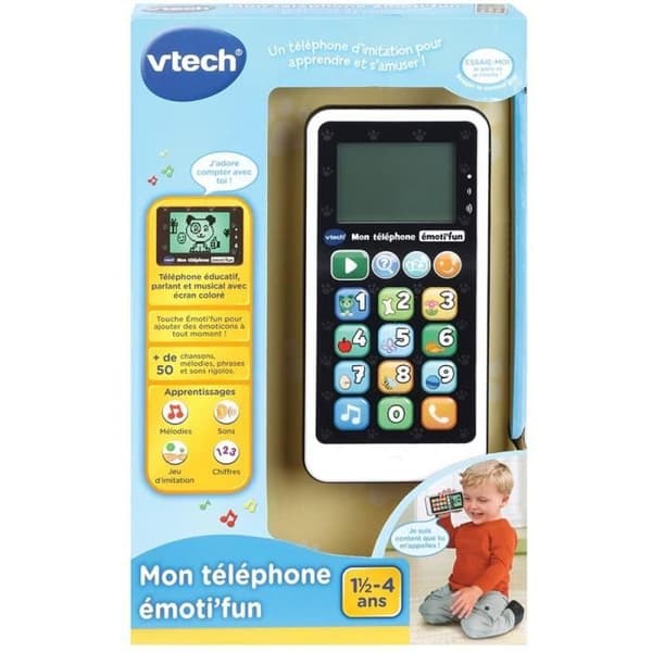 VTECH - Barnens imitationleksak - Min känslomässiga svartvita telefon