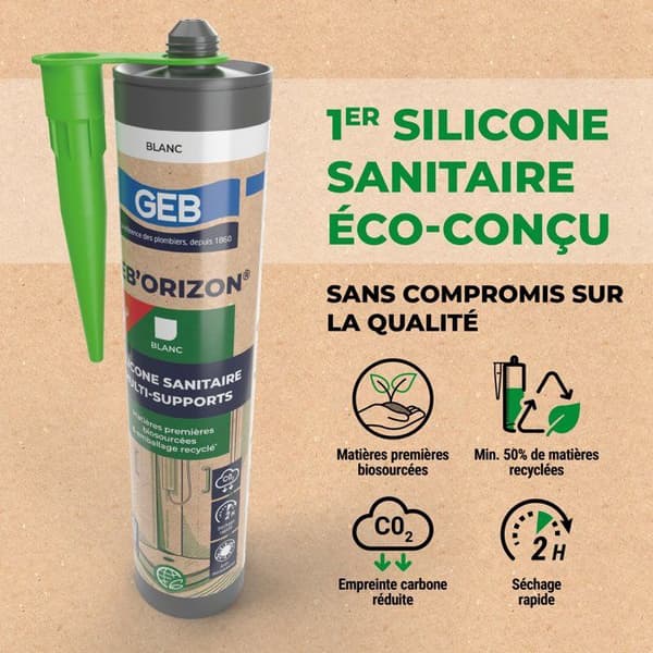 Multistödjande sanitärsilikon - GEB'ORIZON - GEB - Vit - 310 ml
